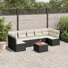 Image de Vidaxl Salon De Jardin 8 Pcs Avec Coussins Noir RÃ©sine TressÃ©e