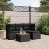 Image de vidaXL Salon de jardin 5 pcs avec coussins noir résine tressée3255936