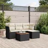 Image de Vidaxl Salon De Jardin 5 Pcs Avec Coussins Noir RÃ©sine TressÃ©e