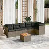 Image de vidaXL Salon de jardin avec coussins 7 pcs gris résine tressée
