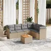 Image de vidaXL Salon de jardin avec coussins 7pcs mélange beige résine tressée