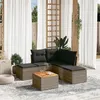 Image de vidaXL Salon de jardin 6 pcs avec coussins gris résine tressée