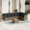 Image de Vidaxl Salon De Jardin 8 Pcs Avec Coussins Gris RÃ©sine TressÃ©e