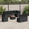 Image de Vidaxl Salon De Jardin 9 Pcs Avec Coussins Noir RÃ©sine TressÃ©e