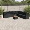 Image de Vidaxl Salon De Jardin 10 Pcs Avec Coussins Noir RÃ©sine TressÃ©e
