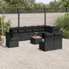 Image de Vidaxl Salon De Jardin 11 Pcs Avec Coussins Noir RÃ©sine TressÃ©e