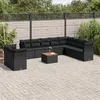 Image de Vidaxl Salon De Jardin 11 Pcs Avec Coussins Noir RÃ©sine TressÃ©e