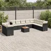 Image de vidaXL Salon de jardin 11 pcs avec coussins noir résine tressée3256049