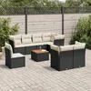 Image de vidaXL Vidaxl Salon De Jardin 9 Pcs Avec Coussins Noir Résine Tressée