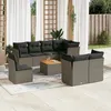 Image de Vidaxl Salon De Jardin 9 Pcs Avec Coussins Gris RÃ©sine TressÃ©e