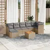 Image de Vidaxl Salon De Jardin Avec Coussins 8pcs MÃ©lange Beige RÃ©sine TressÃ©e