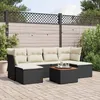 Image de Vidaxl Salon De Jardin 7 Pcs Avec Coussins Noir RÃ©sine TressÃ©e