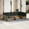 Image de Vidaxl Salon De Jardin Avec Coussins 10 Pcs Gris RÃ©sine TressÃ©e