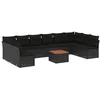 Image de Vidaxl Salon De Jardin 11 Pcs Avec Coussins Noir RÃ©sine TressÃ©e