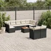 Image de Vidaxl Salon De Jardin 10 Pcs Avec Coussins Noir RÃ©sine TressÃ©e
