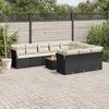 Image de Vidaxl Salon De Jardin 11 Pcs Avec Coussins Noir RÃ©sine TressÃ©e