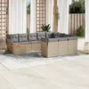Image de Vidaxl Salon De Jardin Et Coussins 11 Pcs MÃ©lange Beige RÃ©sine TressÃ©e