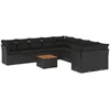 Image de Vidaxl Salon De Jardin 11 Pcs Avec Coussins Noir RÃ©sine TressÃ©e