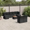 Image de Vidaxl Salon De Jardin 10 Pcs Avec Coussins Noir RÃ©sine TressÃ©e