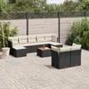 Image de Vidaxl Salon De Jardin 10 Pcs Avec Coussins Noir RÃ©sine TressÃ©e