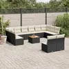Image de vidaXL Vidaxl Salon De Jardin Avec Coussins 13 Pcs Noir Résine Tressée