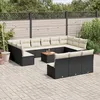 Image de Vidaxl Salon De Jardin Avec Coussins 14 Pcs Noir RÃ©sine TressÃ©e