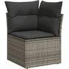 Image de Vidaxl Salon De Jardin Avec Coussins 14 Pcs Gris RÃ©sine TressÃ©e