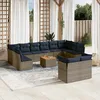 Image de Vidaxl Salon De Jardin Avec Coussins 13 Pcs Gris RÃ©sine TressÃ©e