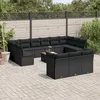 Image de Vidaxl Salon De Jardin Avec Coussins 14 Pcs Noir RÃ©sine TressÃ©e