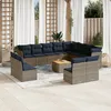 Image de vidaXL Vidaxl Salon De Jardin Avec Coussins 13 Pcs Gris Résine Tressée
