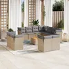 Image de Vidaxl Salon De Jardin Et Coussins 12 Pcs MÃ©lange Beige RÃ©sine TressÃ©e