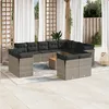 Image de Vidaxl Salon De Jardin Avec Coussins 13 Pcs Gris RÃ©sine TressÃ©e