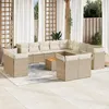 Image de Vidaxl Salon De Jardin Avec Coussins 14 Pcs Beige RÃ©sine TressÃ©e