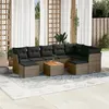 Image de vidaXL Salon de jardin avec coussins 10 pcs gris résine tressée