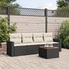 Image de Vidaxl Salon De Jardin 5 Pcs Avec Coussins Noir RÃ©sine TressÃ©e