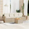 Image de Vidaxl Salon De Jardin Avec Coussins 5 Pcs Beige RÃ©sine TressÃ©e