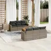 Image de vidaXL Salon de jardin avec coussins 7 pcs gris résine tressée3256347