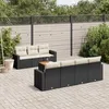 Image de Vidaxl Salon De Jardin 8 Pcs Avec Coussins Noir RÃ©sine TressÃ©e