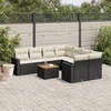 Image de Vidaxl Salon De Jardin 9 Pcs Avec Coussins Noir RÃ©sine TressÃ©e
