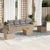 Image de vidaXL Salon de jardin avec coussins 7pcs mélange beige résine tressée