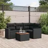 Image de vidaXL Salon de jardin 5 pcs avec coussins noir résine tressée