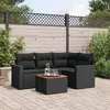Image de Vidaxl Salon De Jardin 5 Pcs Avec Coussins Noir RÃ©sine TressÃ©e