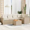 Image de vidaXL Salon de jardin avec coussins 6 pcs beige résine tressée