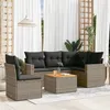 Image de vidaXL Salon de jardin 6 pcs avec coussins gris résine tressée