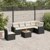 Image de Vidaxl Salon De Jardin 7 Pcs Avec Coussins Noir RÃ©sine TressÃ©e