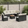 Image de vidaXL Salon de jardin 9 pcs avec coussins noir résine tressée3256490