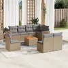 Image de Vidaxl Salon De Jardin Avec Coussins 9pcs MÃ©lange Beige RÃ©sine TressÃ©e