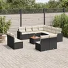 Image de Vidaxl Salon De Jardin 12 Pcs Avec Coussins Noir RÃ©sine TressÃ©e