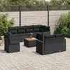 Image de Vidaxl Salon De Jardin 9 Pcs Avec Coussins Noir RÃ©sine TressÃ©e