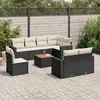 Image de vidaXL Vidaxl Salon De Jardin 9 Pcs Avec Coussins Noir Résine Tressée
